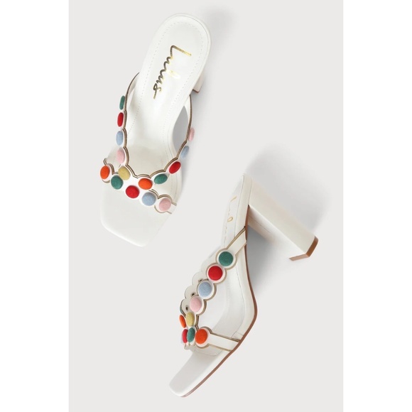 Lulu’s White Multi High Heel Sandals - Picture 3 of 8